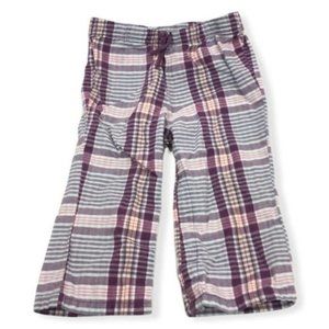 Plaid Pull On Pants Baby Girl 18-24 Month Purple Gray Casual
